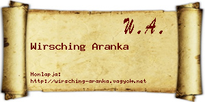 Wirsching Aranka névjegykártya